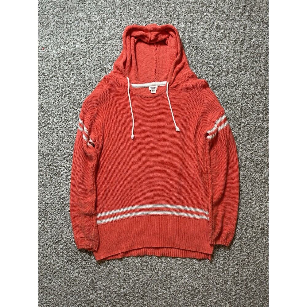 Mossimo Orange Striped Knitted Sweater Hooded Women’s Size XL
